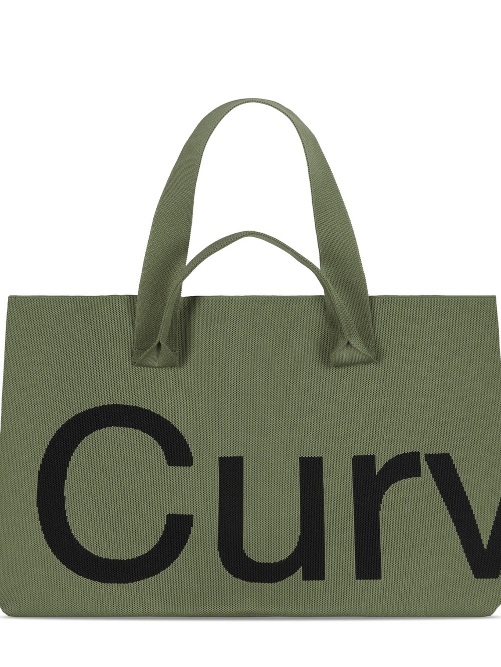 Curves by Sean Brown Curves Perforated Knit Tote- Olive/Lime